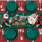 LIYH 50 Pcs Christmas Plastic Plates - Green Scalloped Plates Unbreakable - Image 5