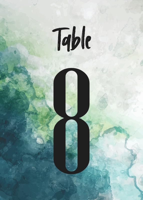 ANANYA FASHION & CRAFTS HUB Watercolor Graphic Wedding Table Number Cardss 1-100 Double Sided With Head Table For Reception Event Party Baby Shower Birthday 5x7 Inch by AnanyaFashionCraftsHub