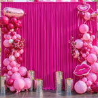 10x10 Fuchsia Backdrop Curtain for Parties Birthday Party Wrinkle Free Hot Pink Photo Curtains Backdrop Drapes Fabric Decoration for Wedding 5ft x 10ft,2 Panels by Tao-GePartyDecorations