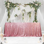 SquarePie Sequin Tablecloth 60x120 Inch Fuchsia Pink for Wedding Party - Image 6