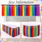 Reallnaive 14 ft x 30 Inch Table Skirt for Teacher Desk, Rainbow, Chic - Image 2