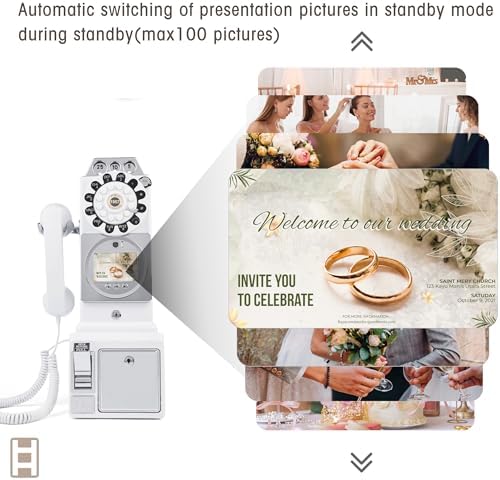 Video Audio Guest Book, Wedding Phone Customized Video Messages, Record Preserve Your Special Occasions, Ideal for a Variety of Memorable Party Occasions (Wall Phone,White) - Image 3