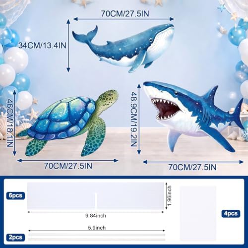 Weysat 3 Pcs Large Sea Party Stand Under the Sea Party Decorations Set - Image 2