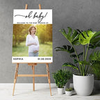 Andaz Press 16"x20" Personalized Canvas Baby Shower Welcome Sign, Custom Photo Oh Baby Gender Neutral Large Welcome Baby Shower Sign for Easel Stand, Baby Shower Decorations - Image 2