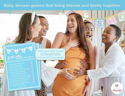 Party Hearty Baby Shower Games, Guess Who Mommy or Daddy - Blue (Pack of 2) - Image 3