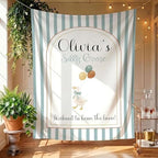 Personalized Silly Goose Baby Shower Banner, Custom Goose Themed Welcome Sign, Vintage Stripe Nursery Decor, Neutral Fabric Tapestry, Baby Sprinkle Backdrop, Gender Reveal Party Decoration Gift by Unknown