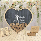 Personalized Wedding Alternative Guest Book, Custom Wooden Guest Book by Unknown