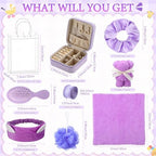 Aliceset 92 Pcs Baby Shower Prizes for Game Party Winners Baby Shower Favors Gifts Includes Hair & Beauty Accessories Jewelry Box with Gift Bag for Gender Revealed Wedding Bridal Party Favors (Purple) - Image 2