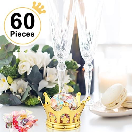 Honeydak 60 Pieces Gold Refillable Crown Candy Boxes with Dome Lid - Image 3