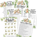 25 Woodland Animal Matching, 25 Nursery Rhyme Game, 25 Word Scramble For Baby Shower, 25 True Or False Game, 25 Who Knows Mommy Best, 25 Baby Prediction And Advice Cards - 6 Double Sided Cards by HadleyDesigns