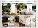 OLEEK Adjustable wedding welcome sign stand - Customizable design bundle for linen sign stand - wedding sign holder - welcome wedding sign - wedding signage with 6 Leather Hanging straps - Image 3