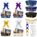 OSNIE Eid Mubarak Gift Bag Empty Baskets - 24 Sets Islamic Eid Gold Lantern and Moon Party Gift Baskets Empty with Cellophane Bags and Ribbons Bows for Festivals Holiday Business Carnival (4 Styles) by OSNIE
