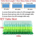Hawaiian Green Table Skirts Ruffled Tutu Tablecloth for St. Patrick's Day Luau Hawaiian Tropical Beach Party Island Theme Decorations Mint Grass Green - Image 7