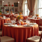 sancua Thanksgiving Round Tablecloth 120 Inch, 8 Pack Burnt Orange Rust - Image 2