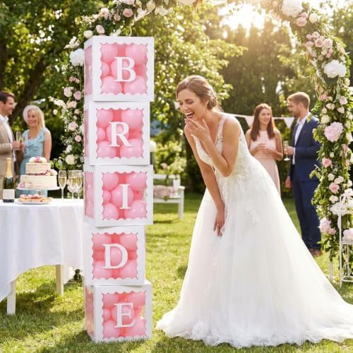 12 Pcs Baby Boxes for Baby Shower Scalloped Clear Balloon Box with Letters - Image 4