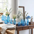 24PCS Mini Bud Vases As Wedding Centerpieces for Tables,Clear Bud Vases for Flowers,Small Flower Vases Suitable for Birthday Party,Anniversary,Wedding Reception,Baby Shower (Blue, 24PCS) - Image 4