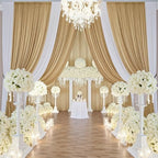 40ft×14ft Long Champagne Backdrop Curtain for Wedding Parties - Image 6