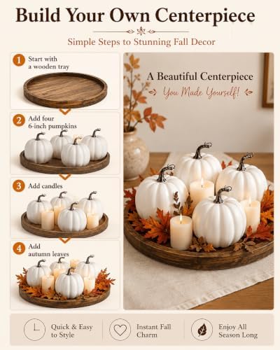 vensovo 6 Inch Black Artificial Pumpkins, 4 Pack - Image 6