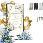 Wedding Welcome Sign Stand, Adjustable Linen Welcome to Our Wedding Sign Holder, Elegant Welcome Sign Easel with Hanging Straps for Seating Chart, Banner, Ceremony Decor (Black, 54"-69") by Yorshvil