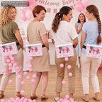 8 Sets Pink Bows Baby Shower Swing Shaking Balls Activity Set for Adults - Image 6