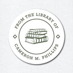 Personalized Book Labels, From the Library of Stickers, Set of 90 stickers 1.5 inch round, Book Stickers - Image 3