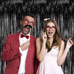 20 Pack Black Party Streamers Backdrop Tinsel Foil Fringe Curtains Halloween Party Decorations Birthday Wednesday Twilight Party Decorations Graduation Wizard Party Supplies - Image 6