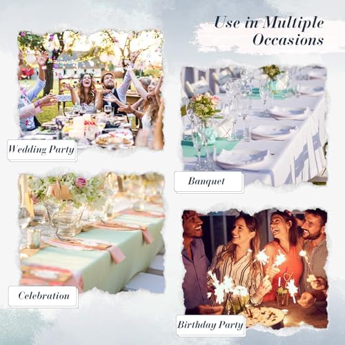 150 Pcs Dusty Blue Cocktail Napkins Disposable 10 x 10" Linen - Image 6