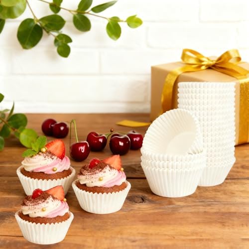 5500 Pcs White Cupcake Liners 1.96 Inch Bulk Paper Muffin Liners Baking Paper Cupcake Wrappers for Wedding Birthday Party - Image 4