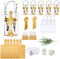 61PCS Baby Shower Prizes for Game Winners, 6 Sets Bamboo Cheese Board with Spoon, Knives & Fork, Towel, Thank You Card & Gift Bags -Wedding Bridal Shower Favors, Serving Board Party Gifts by GOLYHEL