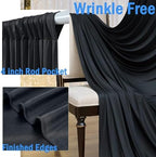 50ft x 15ft Black Backdrop Curtains for Parties, Wrinkle Free 10 Panels Photo Backdrop Drapes Back Drop Cloth for Wedding Birthday Photography Background Decor - Image 5