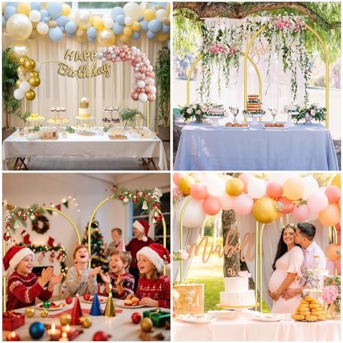 7.2FT Arch Backdrop Stand, Gold Metal Arch Stand for Wedding - Image 6
