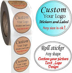 500PCS Custom Text Business Roll Sticker Personalized Design Water Bottle Label Gift Box Birthday Wedding Party First Holy Communion Baptism Stickers (White Artpaper, 2.5" Round) by Wennikids