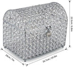 MDLUU Large Wedding Card Box, Treasure Chest Wedding Money Holder with Heart Shaped Lock, Crystal Bead Card Receiving Box for Wedding, Reception, Birthday Party - Image 3