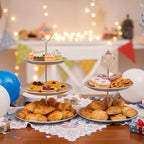 8 Pcs Cake Stands Set Metal Dessert Table Display Tiered Cupcake Holder Candy Donut Fruit Plate Cake Serving Tray Candlestick Display Treats Serving Tower for Wedding Birthday Party Decor (Silver) - Image 2