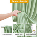 20FT x 15FT Wrinkle-Free Sage Green Backdrop Curtains for Wedding, 4 Panels Sage Green Fabric Photo Background Drapes for Wedding Reception, Birthday, Bridal & Baby Shower Decorations Photography - Image 4