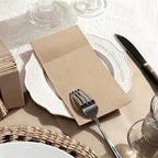 KAMMAK Khaki Napkins Disposable with Pocket 100 Pack Cloth like Paper Dinner Napkins Folded Hand Towel for Party Decoration, Wedding Reception, Bathroon and Kitchen (16.5 x 16.5 inch) - Image 2