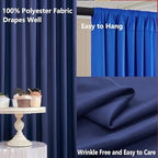 10×10 FT Navy Blue Royal Blue Backdrop Curtains for Parties, 6 Panels 2.5×10ft Wrinkle Free Soft Polyester Drapes for Backdrop Decor Birthday Party Baby Shower Wedding Photo Background Curtains - Image 4