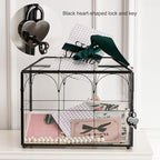 Wedding Card Box with Slot, 10.2'' Large Glass Card Boxes for Reception, Black Geometric Holder, Clear Decorative Storage Box with Lock for Baby Shower, Birthday Party, Christmas, Bridal Shower - Image 3