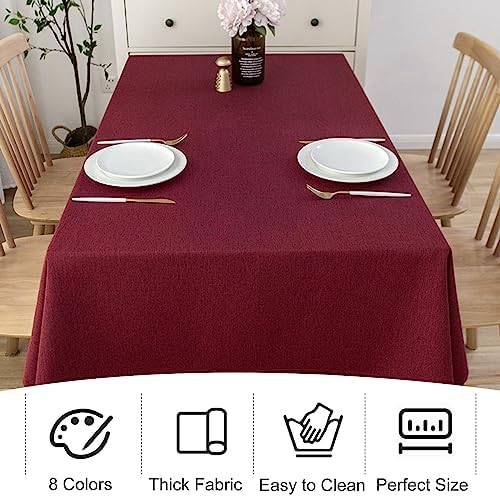 4 Pack Square Table Cloth 52x52 Inch Burgundy Tablecloth Machine Washable Fabric Polyester Table Cover for Dining, Buffet Parties, Picnic, Events, Weddings and Restaurants（Burgundy） - Image 6