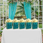 Yeaqee 50 Pcs Metallic Paepr Gift Bags Bulk with Handles,Turquoise Gold - Image 6
