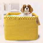 COMFY-HOMI 3PACK Cotton Rope Square Basket with Handles for Shelves| Storage|Baby Basket for GIF|Shoe Basket for Organizing|New13.5" x 11" x 9.5" for Living Room - Image 2