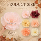 VIHOSE 12 Pcs Large Fall Flower Paper Lanterns Decorations, 15.7 Inch - Image 5
