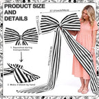 Wavwavw Giant Bow Big Wall Decor, Black,White, Polyester, Stripe - Image 2