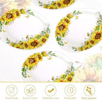 Grencian 50 PCS Sunflower Large Oval Paper Plates 12 x 10 Inch - Image 2