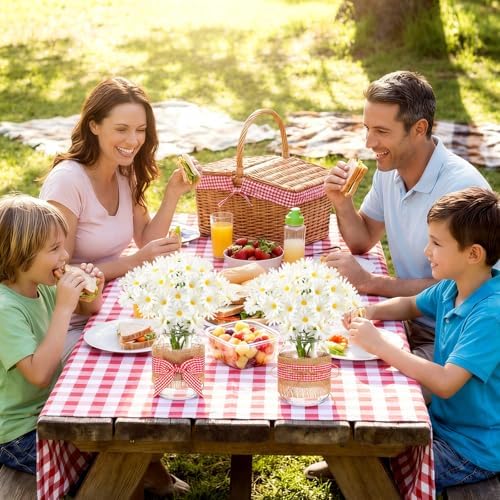 Daifunli 6 Set Picnic Party Centerpieces for Table Mason Jar Table Decor - Image 6