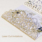25pcs Glitter Wedding Invitations with Envelopes and RSVP Cards - Image 6