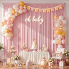 10x10FT Backdrop Curtains with Rod Pockets - Wrinkle Free Photo Stage Backdrop 2 Panels Curtains Drapes for Photography Wedding Party Baby Shower Decorations (Tea Rose) - Image 3