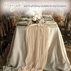 14 Pack Beige Cheesecloth Table Runner 17x108 Inch Semi Sheer Boho Gauze Cheese Cloth Fabric Table Runners, for Wedding Party Baby Shower Birthday Home Decor Garden Farmhouse - Image 6