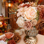 5Boxs Artificial Flowers Combo Box Set, 30pcs Mix Flowers Dahlia Silk Champagne Roses & Peony with Stems for DIY Wedding Bouquets, Baby Shower, Party Centerpieces & Home Decor, Floral Arrangement - Image 2