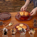 Tinybee 60PCS Amber Plastic Plates - Clear Brown Plastic Plates Disposable - Image 7